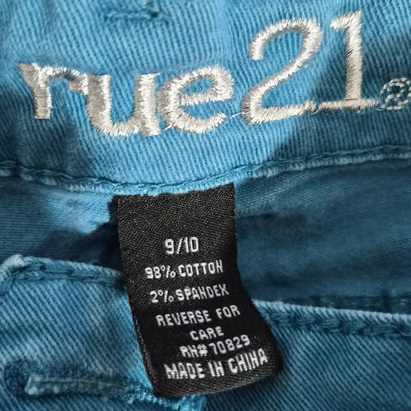 Rue21 Jeans in Teal and Hot Pink with Distressed Knees - Picture 4 of 5